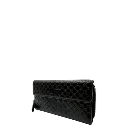  Portafoglio Gucci in pelle trama microguccissima nera