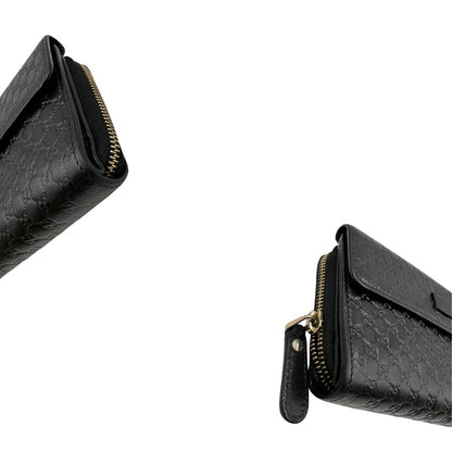  Portafoglio Gucci in pelle trama microguccissima nera
