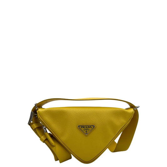 Borsa Triangle Prada gialla