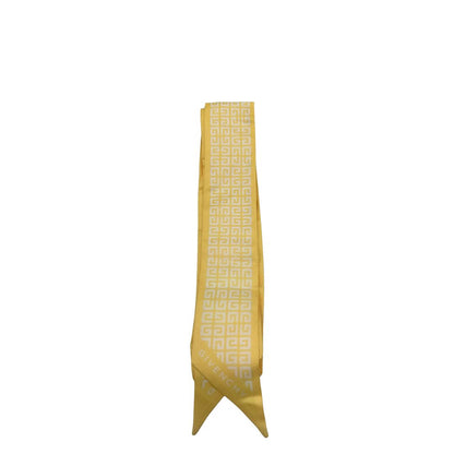 Bandeau Givenchy giallo  in 100% seta con trama logo bianca. Originale, di lusso, usato, in condizioni eccellenti. 
