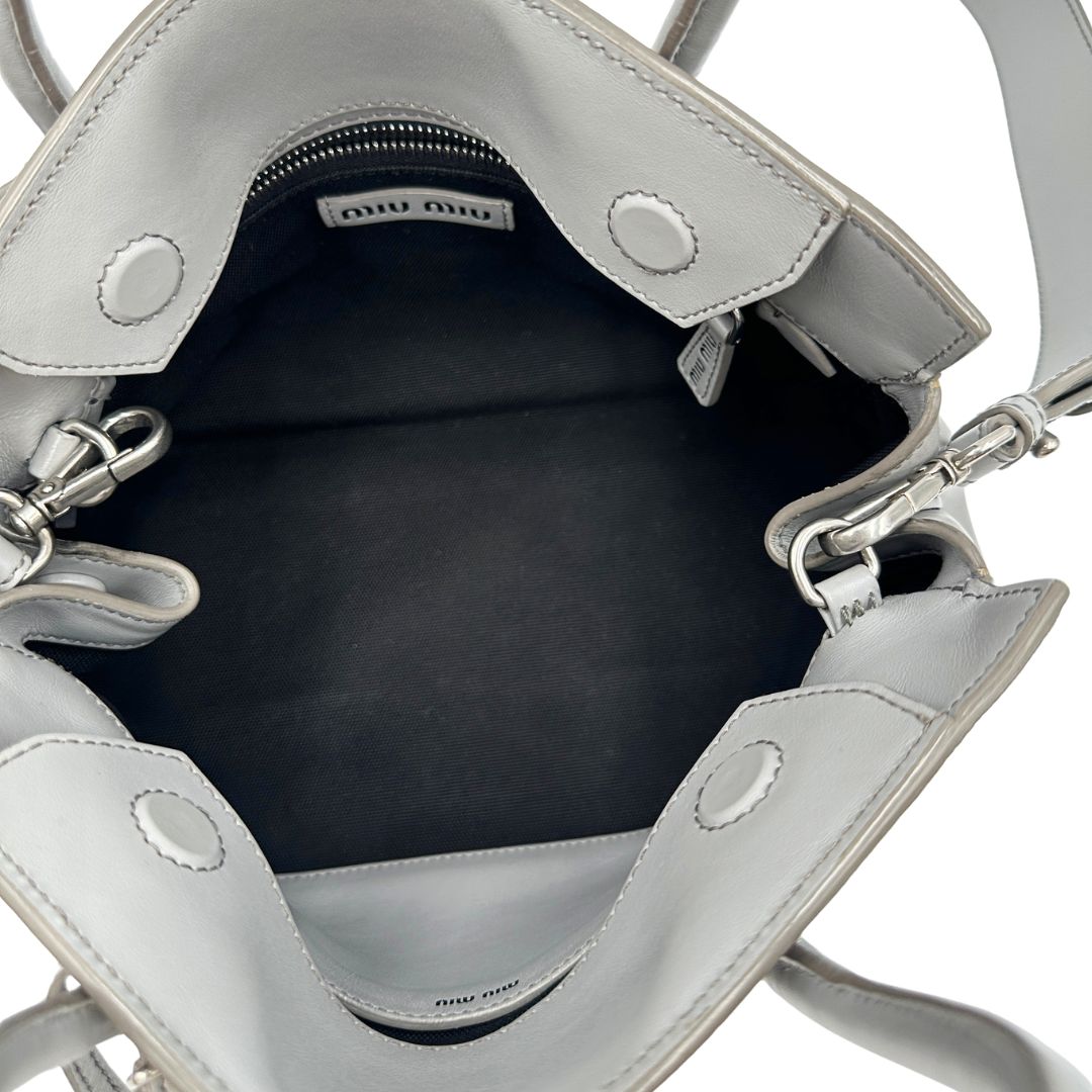 Borsa Tote Miu Miu grigia