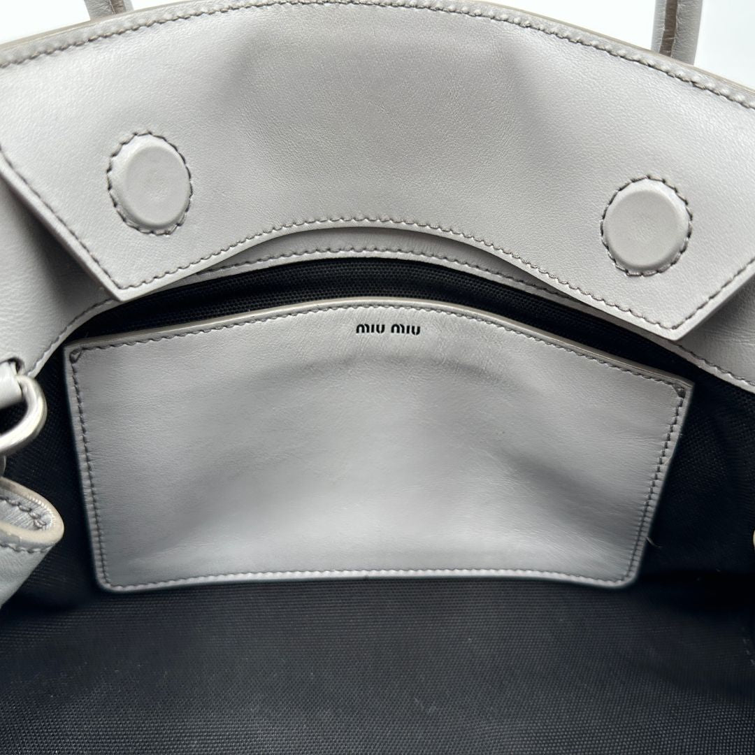Borsa Tote Miu Miu grigia