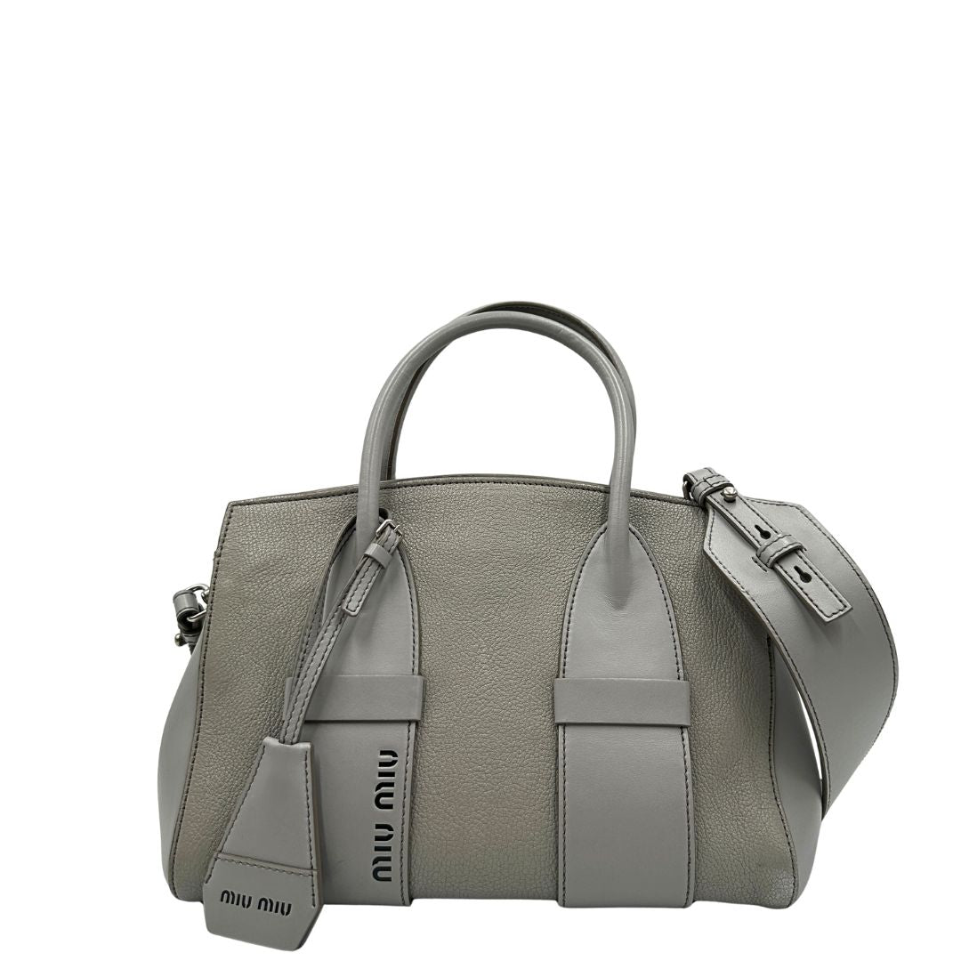 Borsa Tote Miu Miu grigia