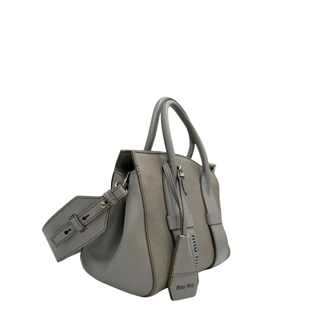 Borsa Tote Miu Miu grigia