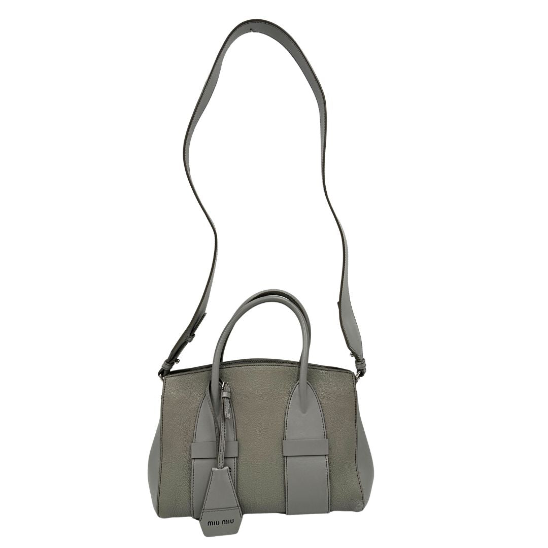 Borsa Tote Miu Miu grigia