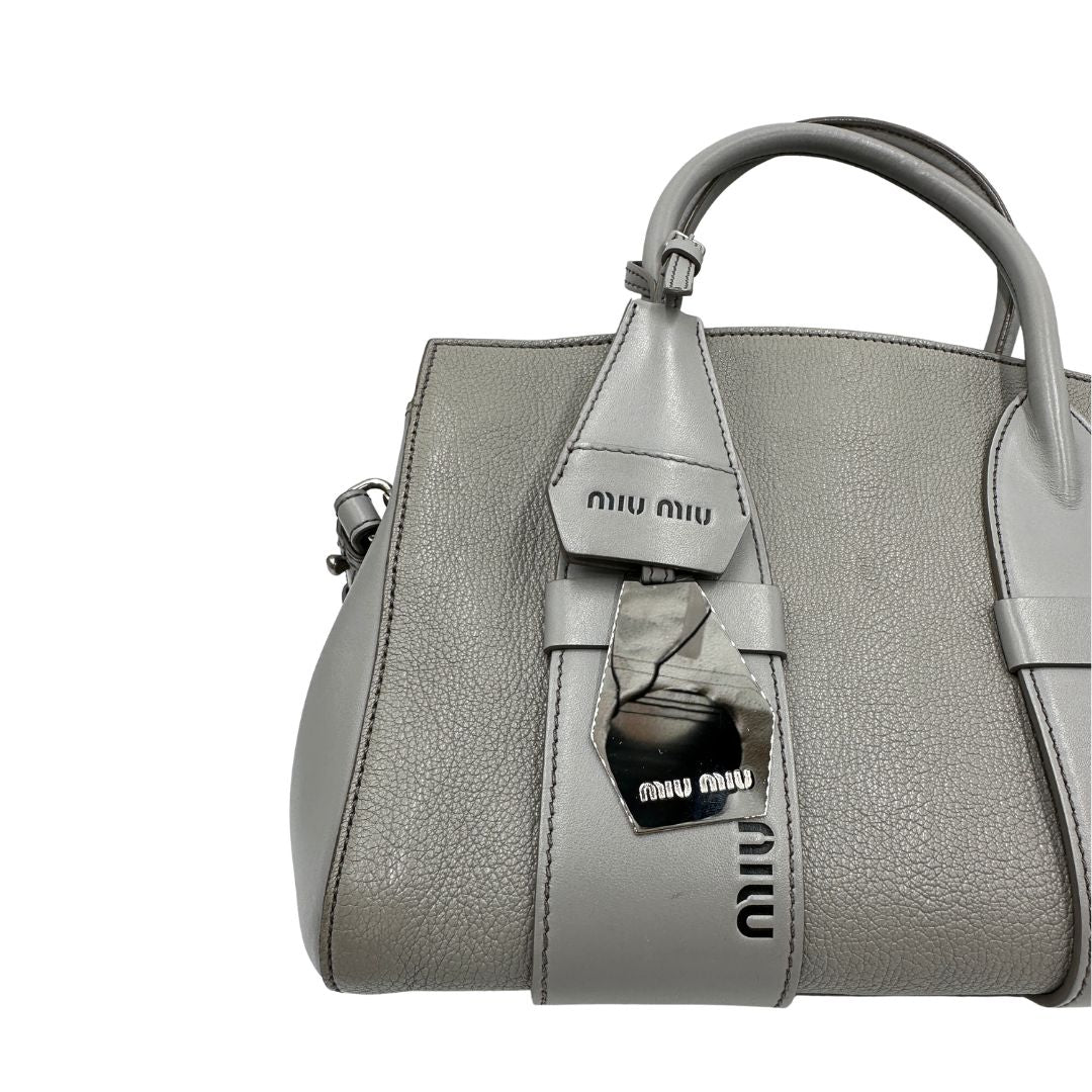 Borsa Tote Miu Miu grigia
