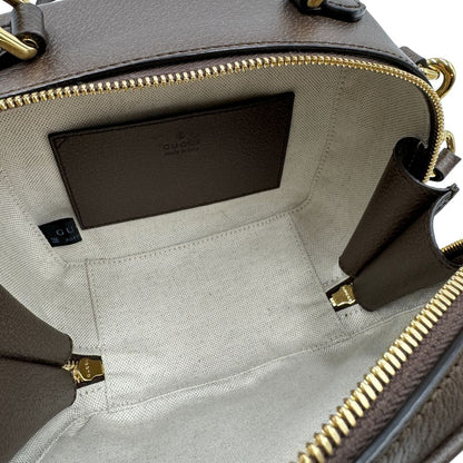 interno Borsa Gucci in canvas GG Supreme con l'iconica striscia Web verde e rossa, di lusso, originale, ottime condizioni, usata 