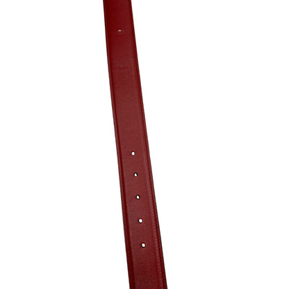 Cintura Gucci in pelle rossa con logo GG in metallo dorato, di lusso, originale, usata