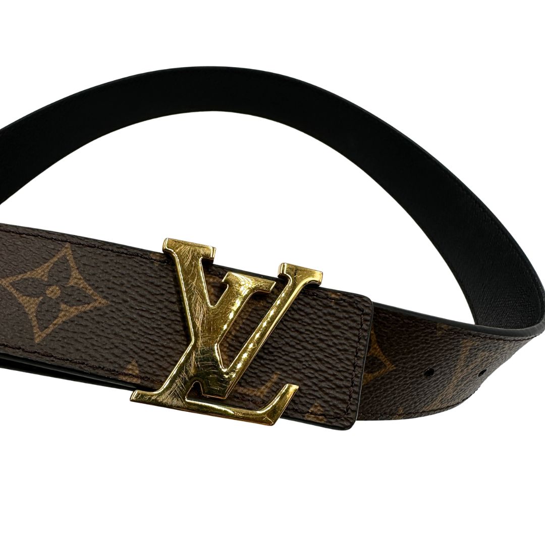  Cintura LV double face in canvas marrone monogram e nera