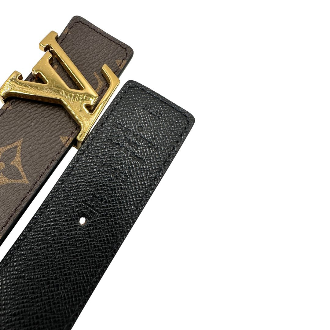  Cintura LV double face in canvas marrone monogram e nera