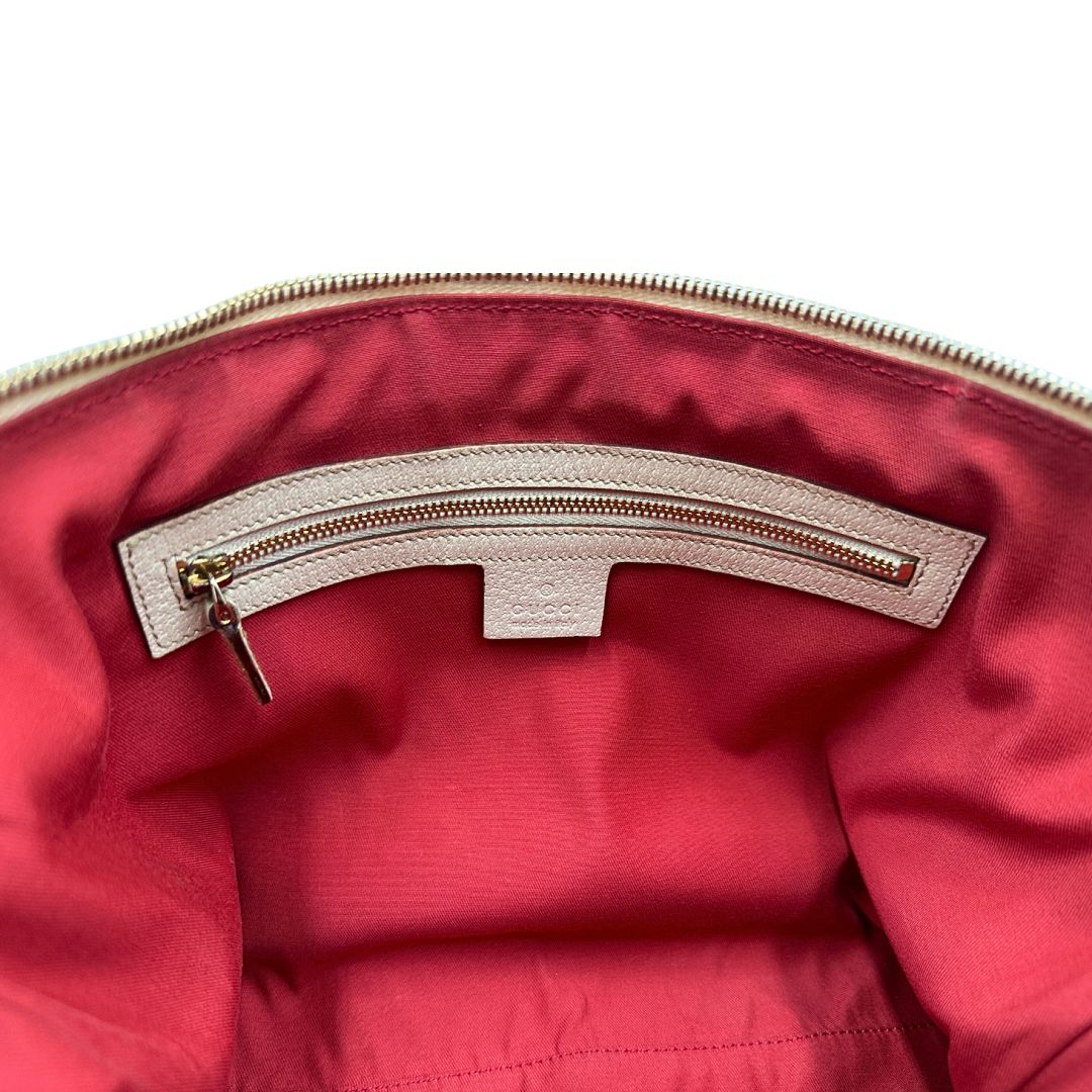 vinterno Borsa Gucci in tessuto con trama multicolor e finiture in pelle color bianco gesso, di lusso, originale, ottime condizioni, usata
