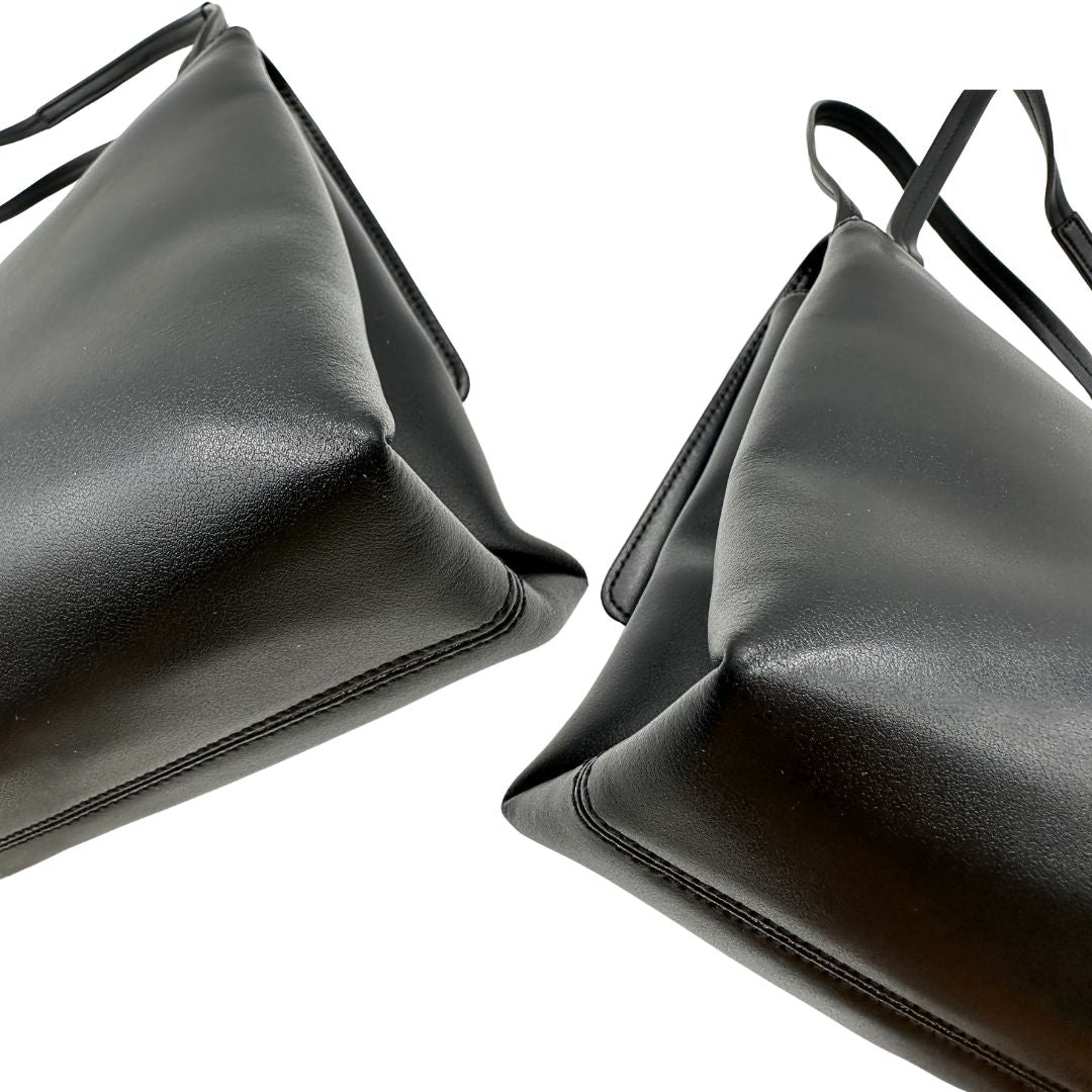 angoli Borsa Hogan H-Bag in pelle nera munita di doppi manici, indossabile a spalla, di lusso, originale, ottime condizioni, usata 
