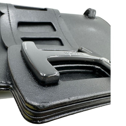 Borsa Hogan H-Bag in pelle nera munita di doppi manici, indossabile a spalla, di lusso, originale, ottime condizioni, usata