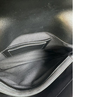 interno Borsa Hogan H-Bag in pelle nera munita di doppi manici, indossabile a spalla, di lusso, originale, ottime condizioni, usata 