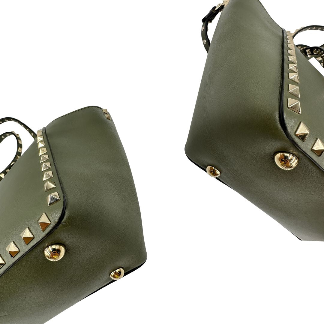 angoli  Borsa V. G. in pelle verde 