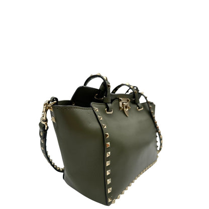 lato  Borsa V. G. in pelle verde 