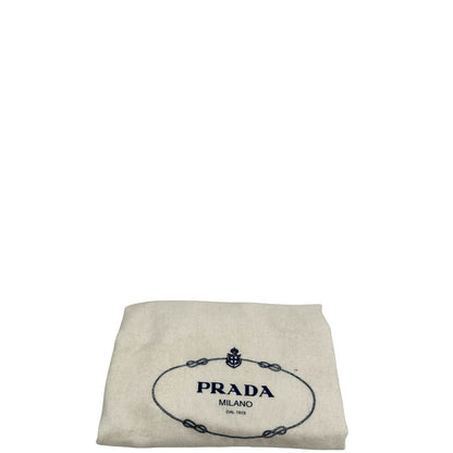 dustbag Borsa Tote Prada in pelle grigia con hardware argentato, munita di doppi manici e una tracolla amovibile e regolabile