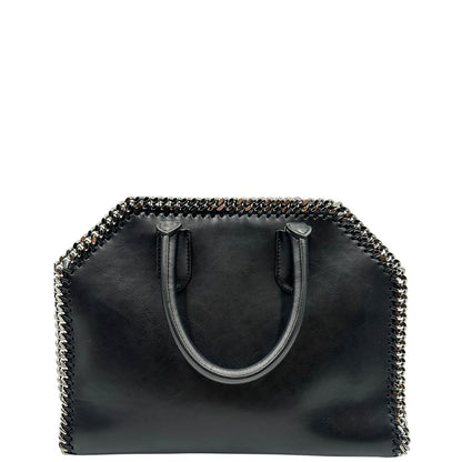 retro Borsa Stella McCartney Falabella in pelle vegana nera con catene argentate, di lusso, originale, ottime condizioni, usata