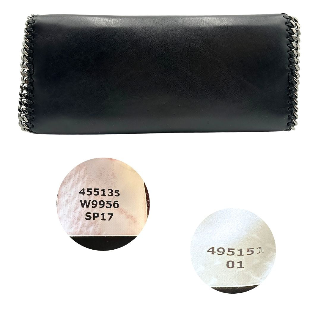 base  Borsa Stella McCartney Falabella in pelle vegana nera con catene argentate, di lusso, originale, ottime condizioni, usata 