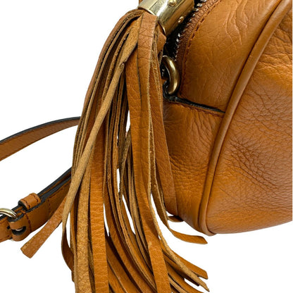 nappa Borsa Gucci Soho in pelle martellata color curcuma, di lusso, originale, usata, buone condizioni