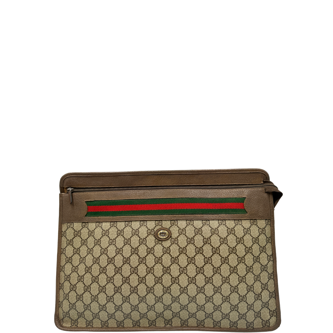 front  Pochette portaducumenti Gucci vintage, di lusso, originale, buone condizioni, usata 
