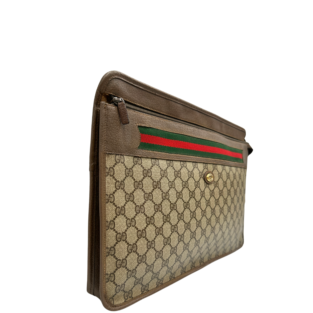 lato  Pochette portaducumenti Gucci vintage, di lusso, originale, buone condizioni, usata 