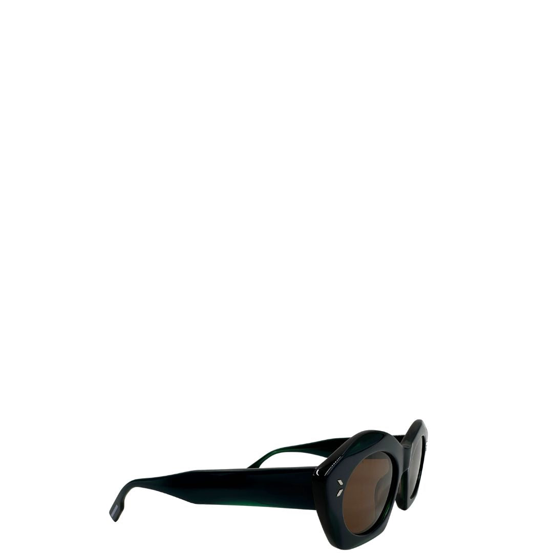 Occhiali da sole Alexander McQueen in acetato blu e verde, di lusso, usato, originale