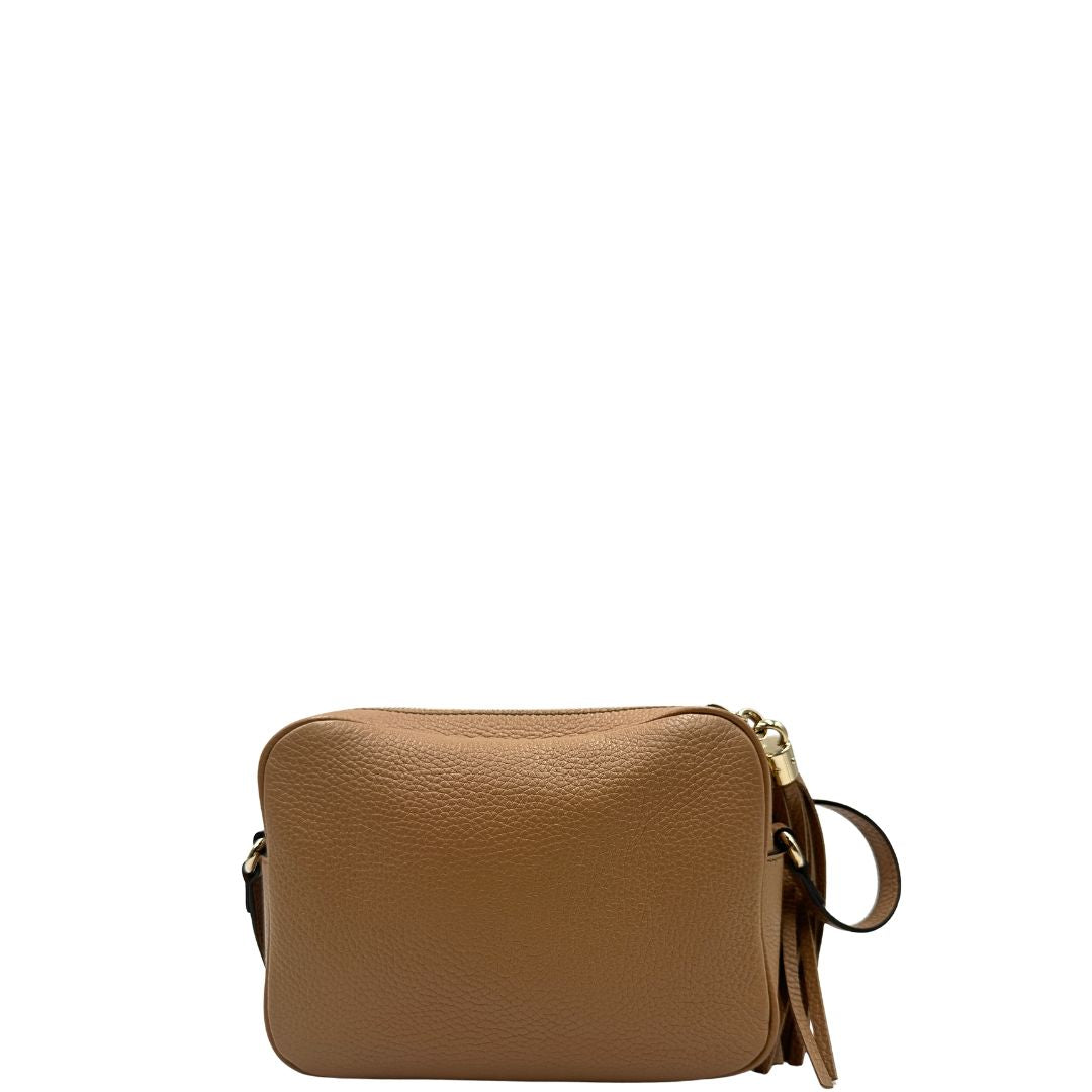 retro Borsa Gucci Soho in pelle martellata color sabbia, di lusso, eccellenti condizioni, usata 