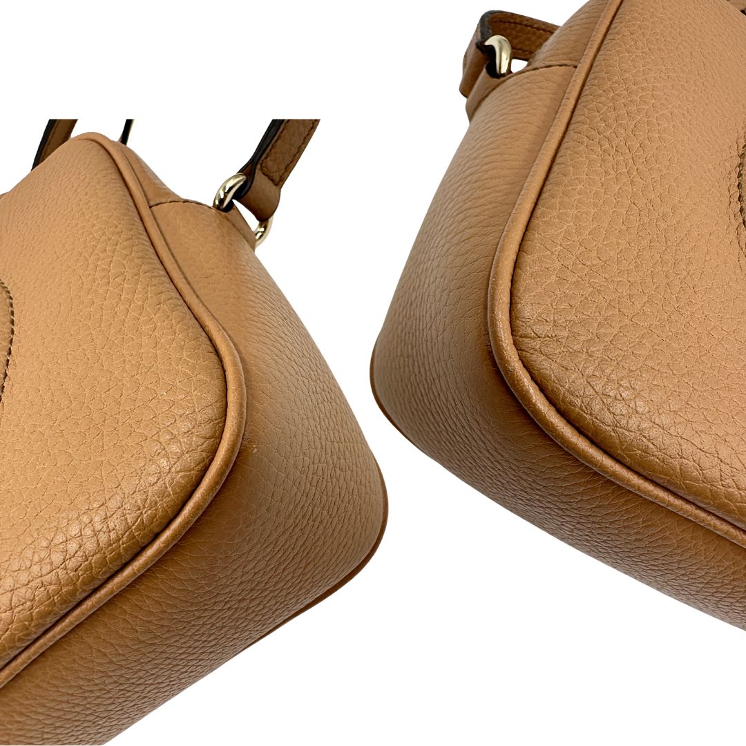 angoli Borsa Gucci Soho in pelle martellata color sabbia, di lusso, eccellenti condizioni, usata 