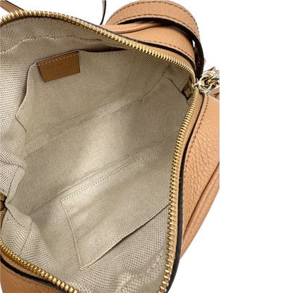 interno Borsa Gucci Soho in pelle martellata color sabbia, di lusso, eccellenti condizioni, usata 