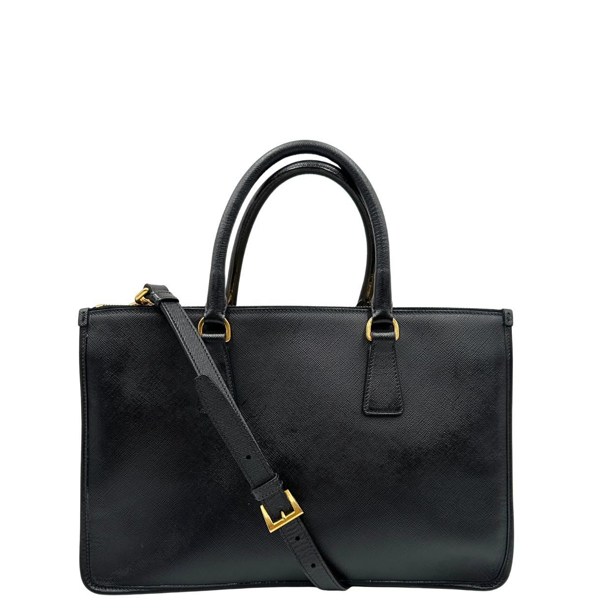 front  Borsa Prada in pelle saffiano nera, di lusso, originale, ottime condizioni, usata 