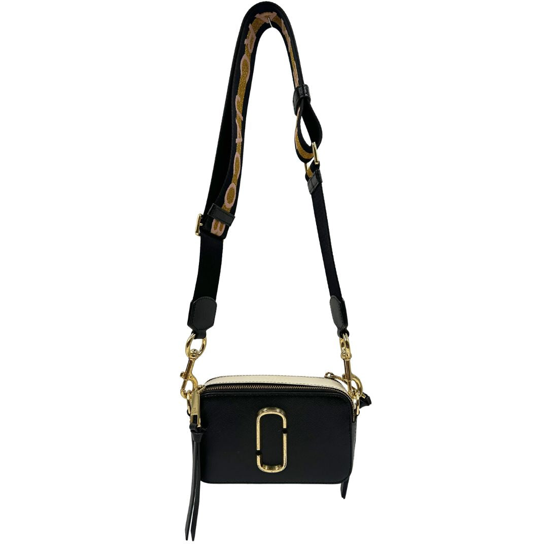 front  Borsa Marc Jacobs in pelle nera e bianca  