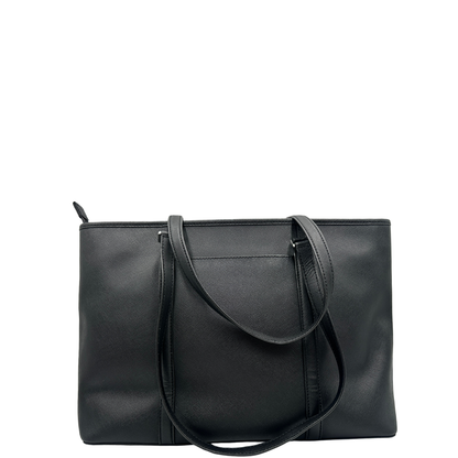 Shopper Temple MK in pelle saffiano nera