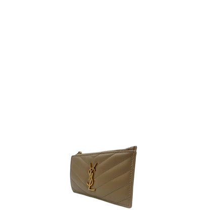Portafoglio Saint Laurent in pelle matellassè beige