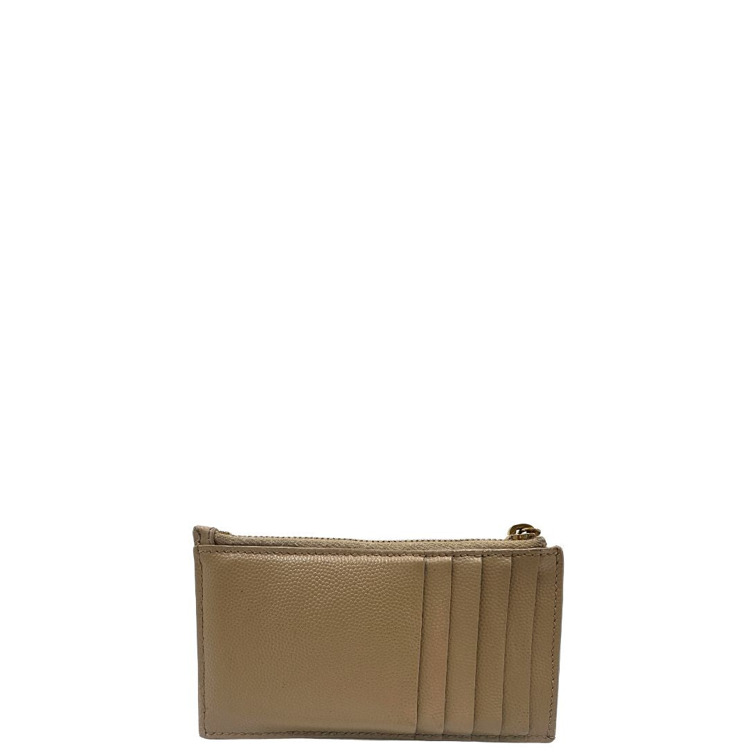 Portafoglio Saint Laurent in pelle matellassè beige