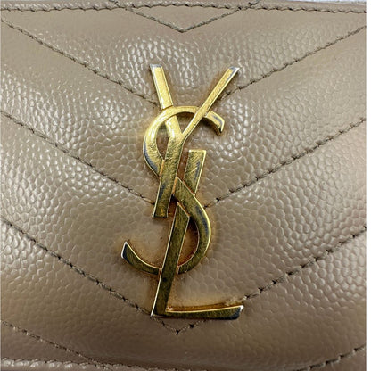 Portafoglio Saint Laurent in pelle matellassè beige