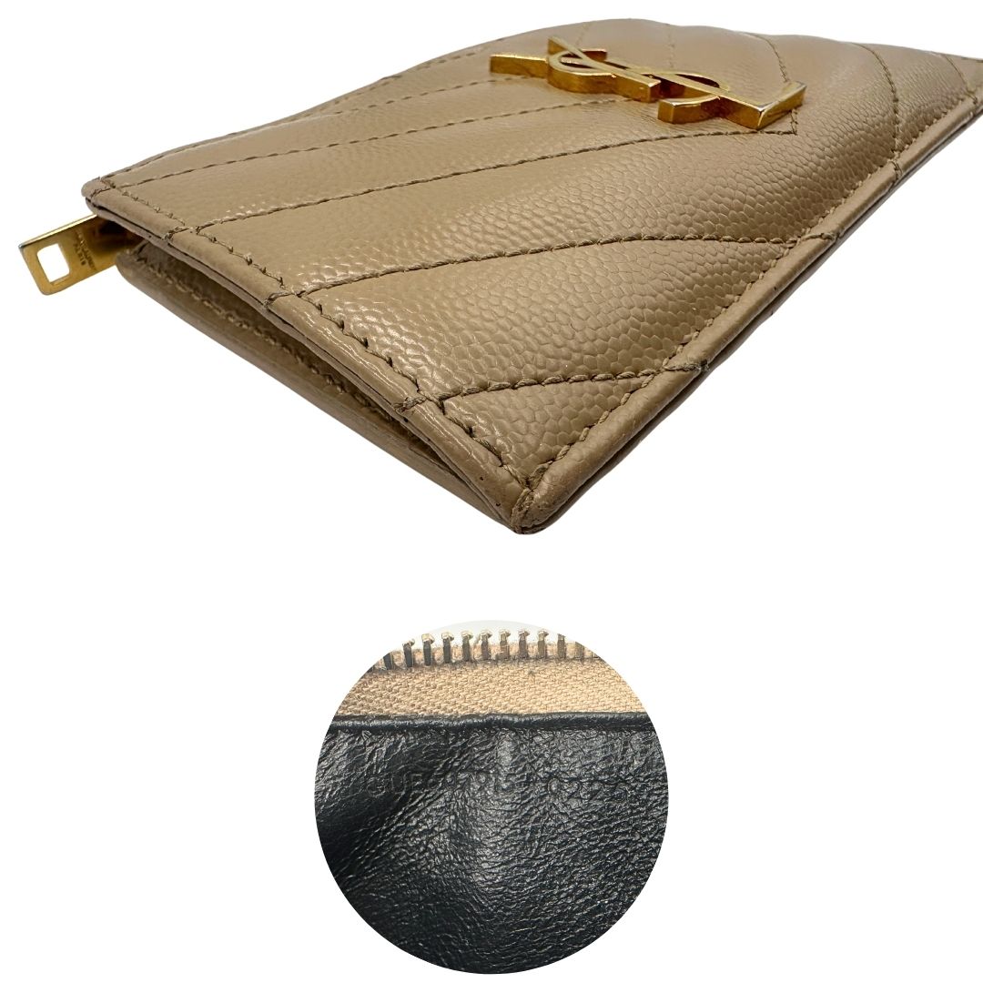 Portafoglio Saint Laurent in pelle matellassè beige