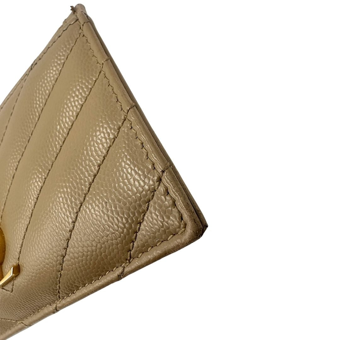 Portafoglio Saint Laurent in pelle matellassè beige