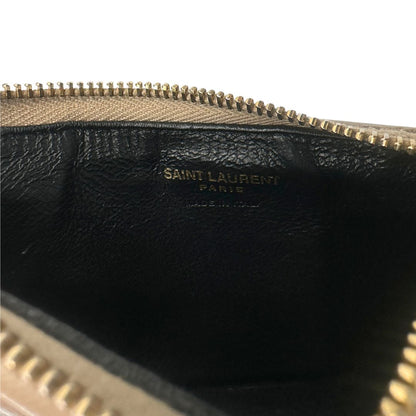Portafoglio Saint Laurent in pelle matellassè beige