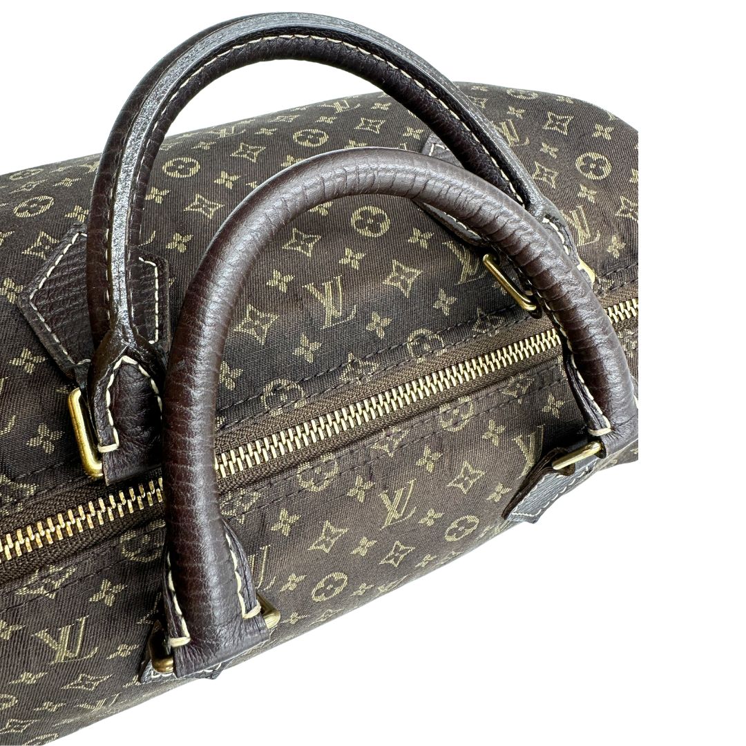 manici Bauletto Speedy 30 LV in tessuto con monogram mini lin 