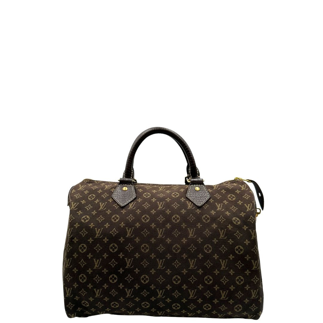 front Bauletto Speedy 30 LV in tessuto con monogram mini lin 