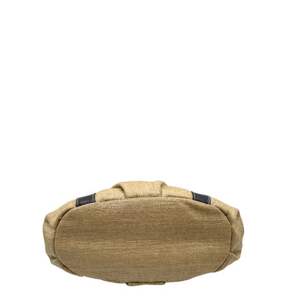 base  Tote Hogan in rafia con finiture in pelle marroni