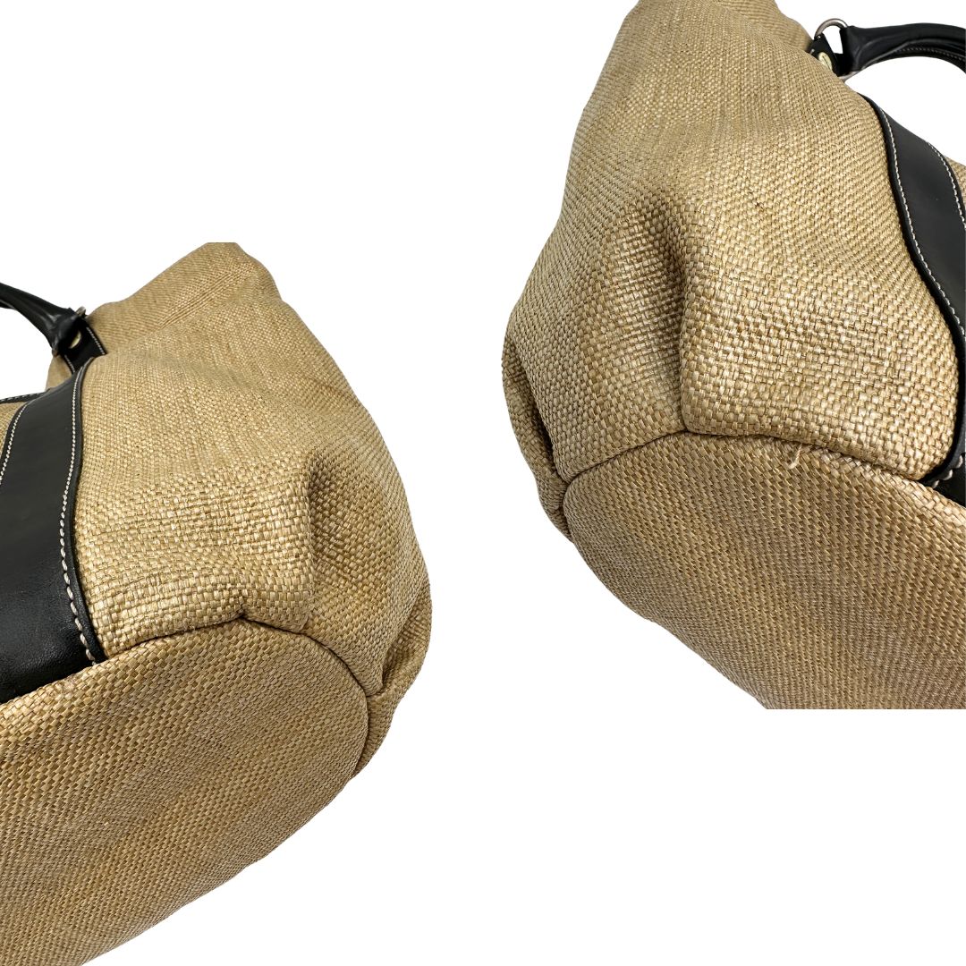 angoli  Tote Hogan in rafia con finiture in pelle marroni 