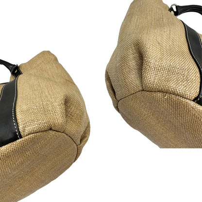 angoli  Tote Hogan in rafia con finiture in pelle marroni 