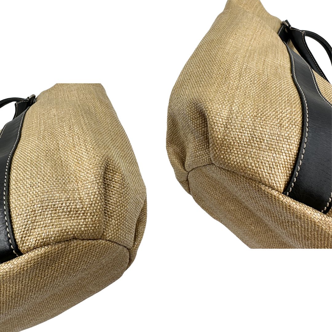 angoli  Tote Hogan in rafia con finiture in pelle marroni 