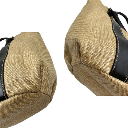 angoli  Tote Hogan in rafia con finiture in pelle marroni 