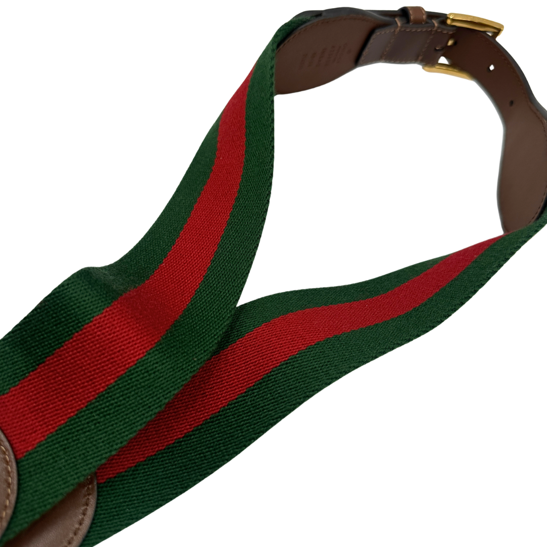 Cintura Gucci in tessuto Web verde e rosso