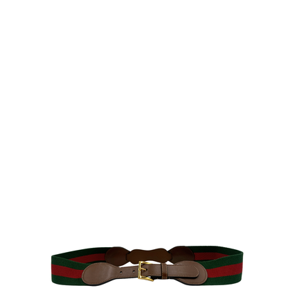 Cintura Gucci in tessuto Web verde e rosso