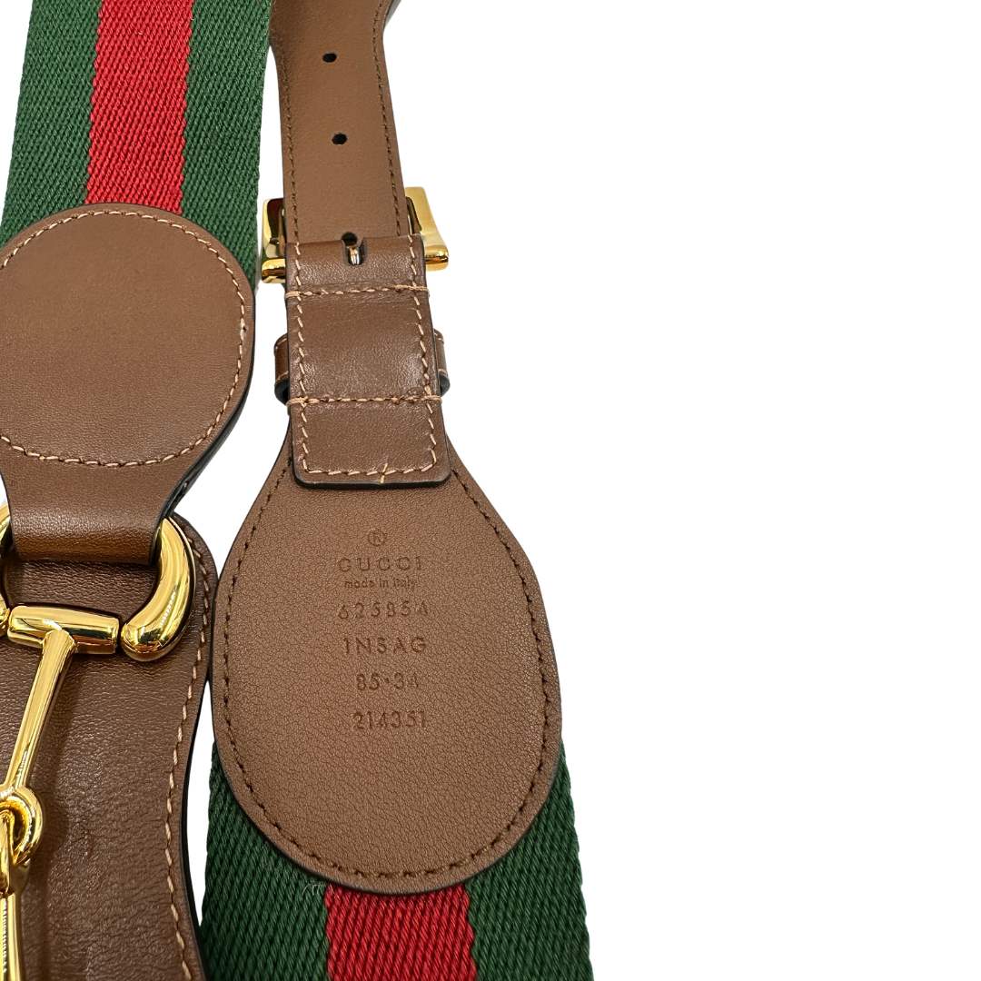 Cintura Gucci in tessuto Web verde e rosso