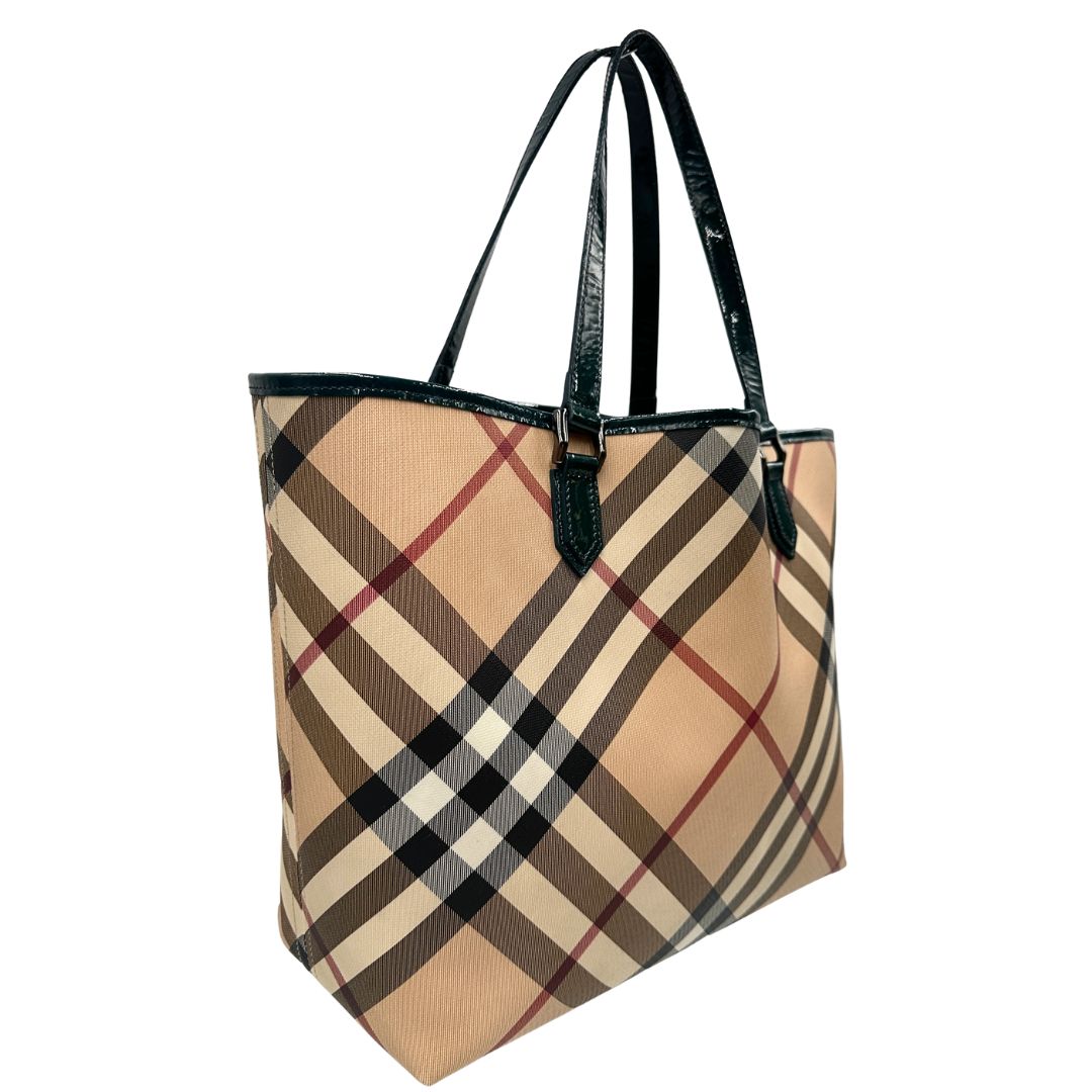 front  Borsa Burberry in canvas trama tartan 